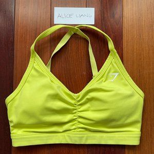 gymshark yellow ruched training bra